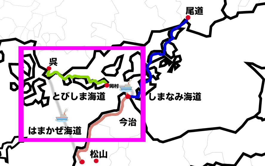 とびしま海道のコース地図