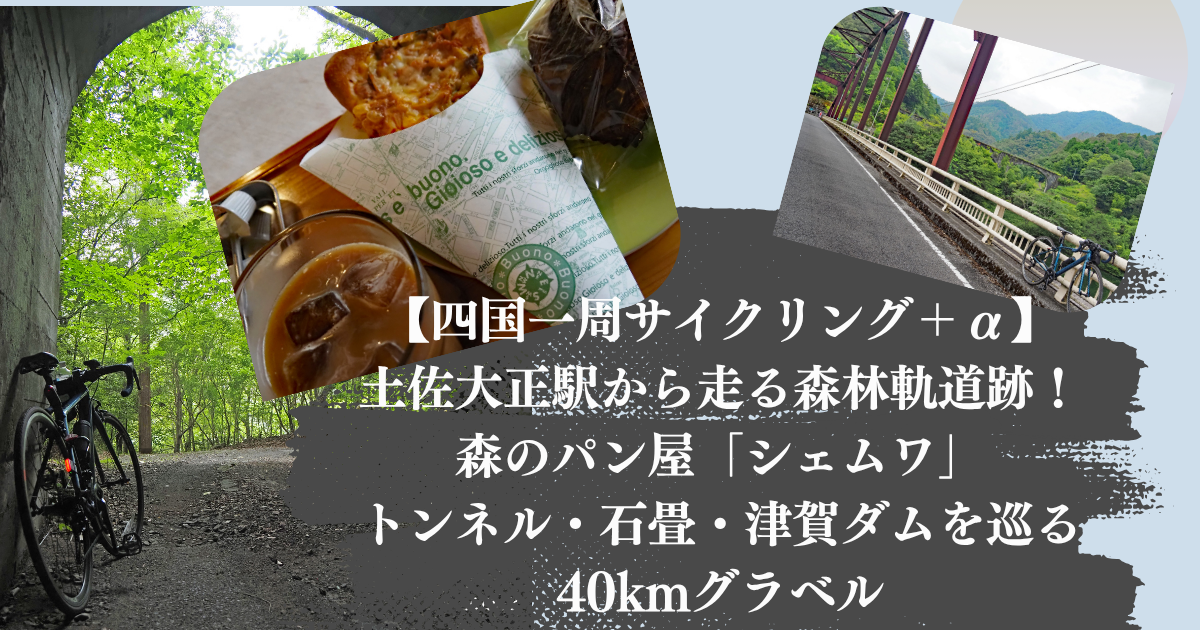 土佐大正駅から走る森林軌道跡！森のパン屋「シェムワ」・トンネル・石畳・津賀ダムを巡る40kmグラベルライド